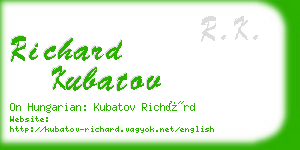 richard kubatov business card